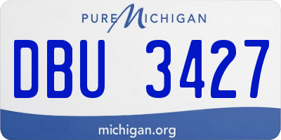 MI license plate DBU3427