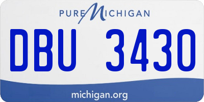 MI license plate DBU3430