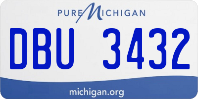 MI license plate DBU3432