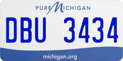 MI license plate DBU3434