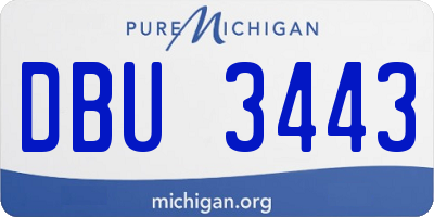 MI license plate DBU3443