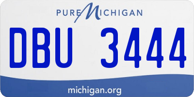 MI license plate DBU3444