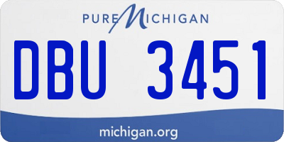 MI license plate DBU3451