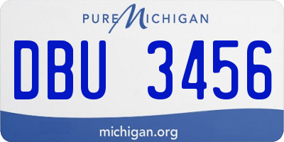 MI license plate DBU3456