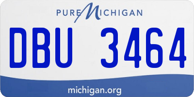 MI license plate DBU3464