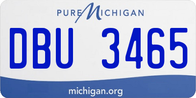 MI license plate DBU3465