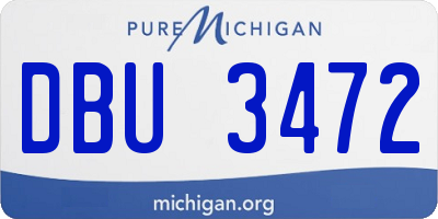 MI license plate DBU3472