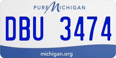 MI license plate DBU3474