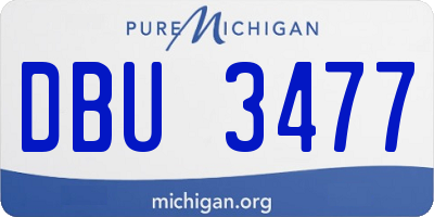 MI license plate DBU3477