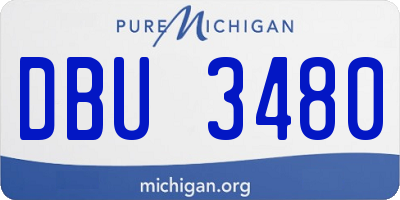 MI license plate DBU3480