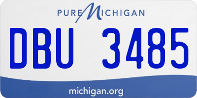 MI license plate DBU3485