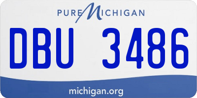 MI license plate DBU3486