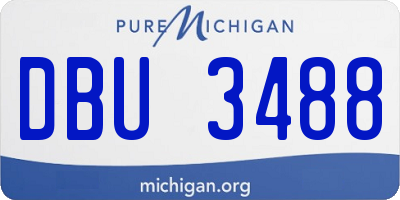 MI license plate DBU3488