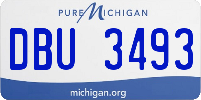 MI license plate DBU3493