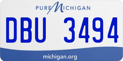 MI license plate DBU3494