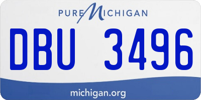 MI license plate DBU3496