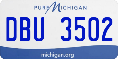 MI license plate DBU3502