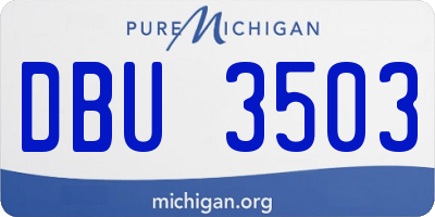 MI license plate DBU3503