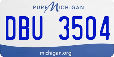MI license plate DBU3504