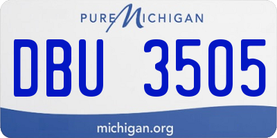 MI license plate DBU3505
