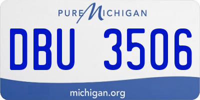 MI license plate DBU3506