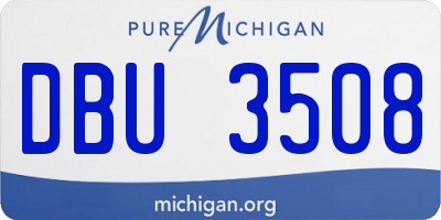 MI license plate DBU3508