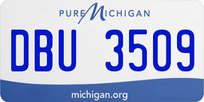 MI license plate DBU3509