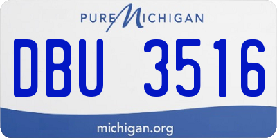 MI license plate DBU3516
