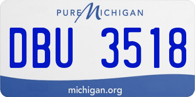 MI license plate DBU3518