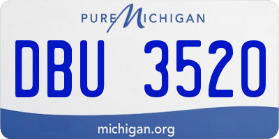 MI license plate DBU3520