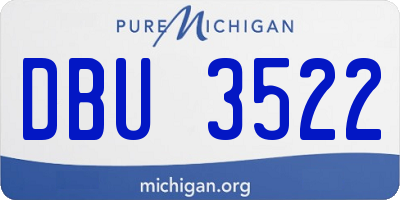 MI license plate DBU3522