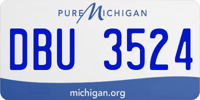 MI license plate DBU3524