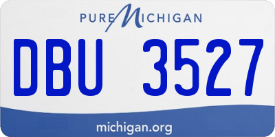 MI license plate DBU3527