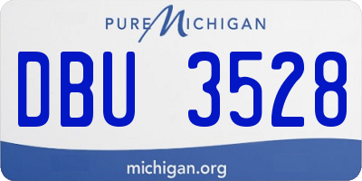 MI license plate DBU3528