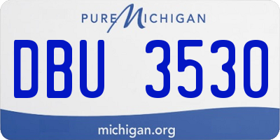 MI license plate DBU3530