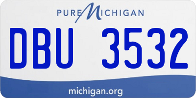 MI license plate DBU3532