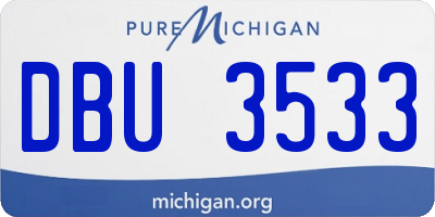 MI license plate DBU3533