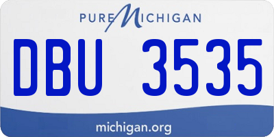 MI license plate DBU3535