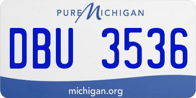 MI license plate DBU3536