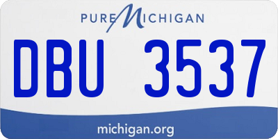 MI license plate DBU3537