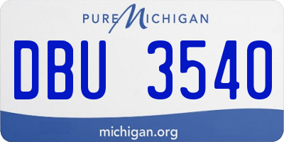 MI license plate DBU3540
