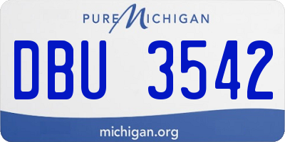 MI license plate DBU3542