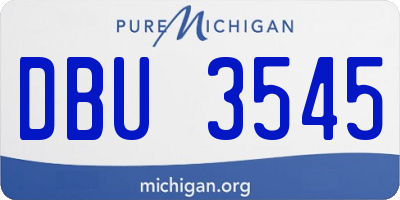 MI license plate DBU3545