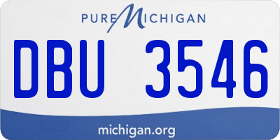 MI license plate DBU3546