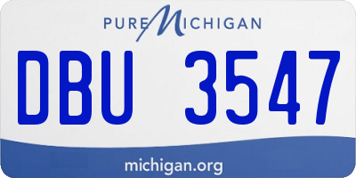 MI license plate DBU3547
