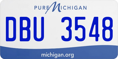 MI license plate DBU3548