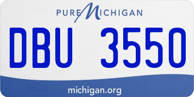 MI license plate DBU3550