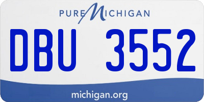 MI license plate DBU3552