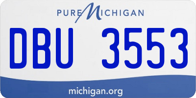 MI license plate DBU3553