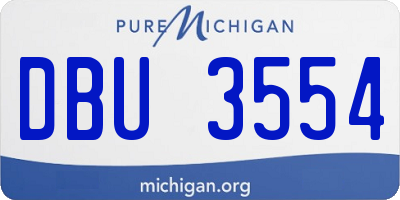 MI license plate DBU3554